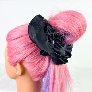 XXL Midnight Black Satin Hair Scrunchie